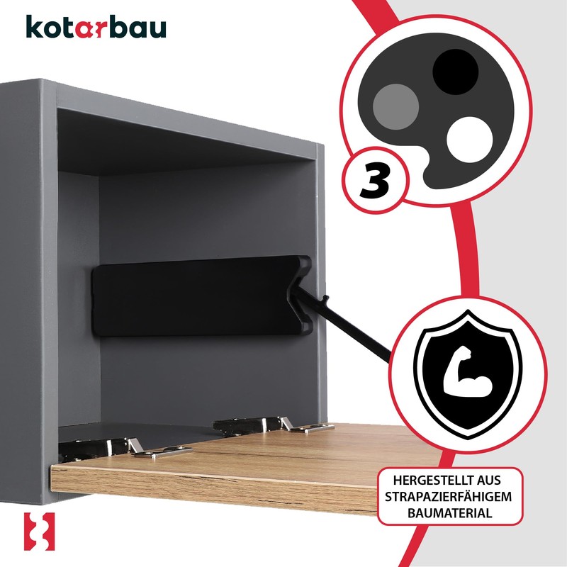 KOTARBAU Flap Fitting Bar Compartment Black 259 mm Construction Plastic