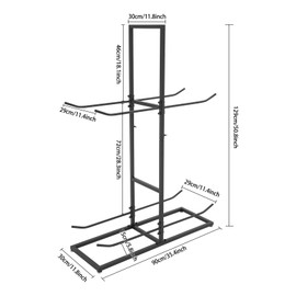 YUYFCC Freestanding Exercise Ball Holder 2-Tier Yoga Ball Stand Rack Modern Metal Stability Ball Rack Shelf with Rectangular Base for Home and Commercial Gym Studios, Black