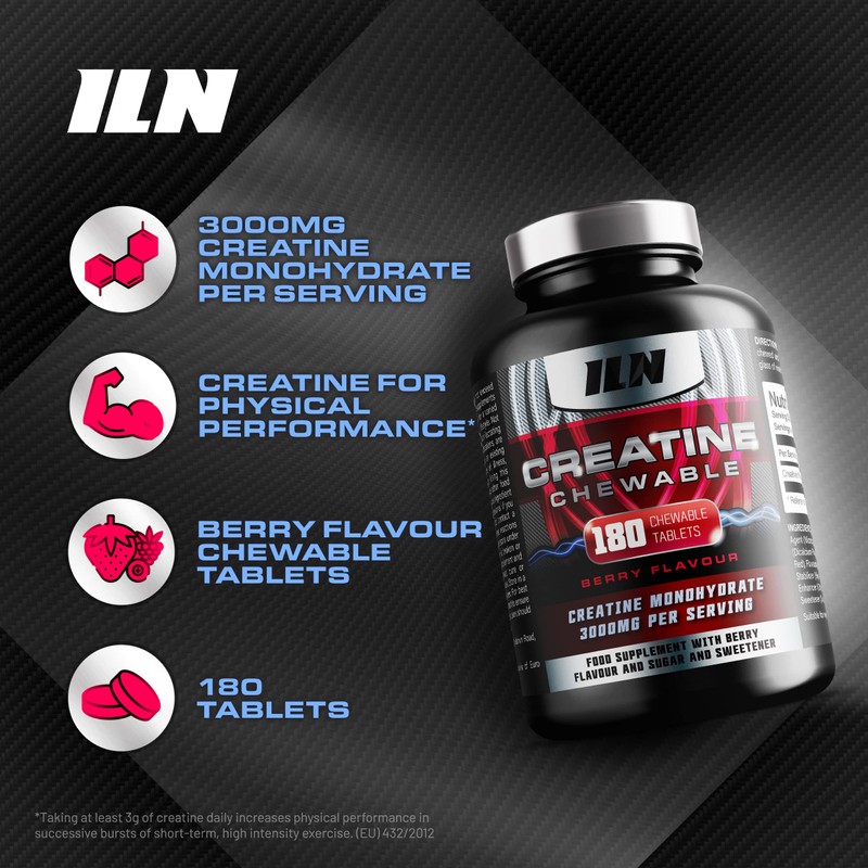 Chewable Creatine Tablets (Berry Flavour) - 3000mg Chewable Creatine Monohydrate