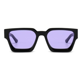 qinqilanqi-S Vintage Rectangular Sunglasses for Women Men Chunky Rectangle Sunglasses Retro Glasses UV Protection, black/purple
