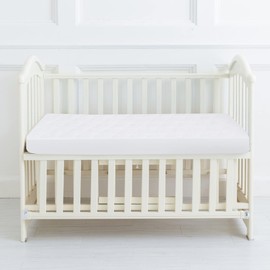 Cot Mattress Protector Quilted Waterproof Pad Cover (60 x 120cm) for Cot Bed and Toddler Bed, Ultra Soft, Breathable White