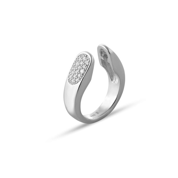Quiges 925 Silver Eligo Ring with Zirconia for Exchangeable 10