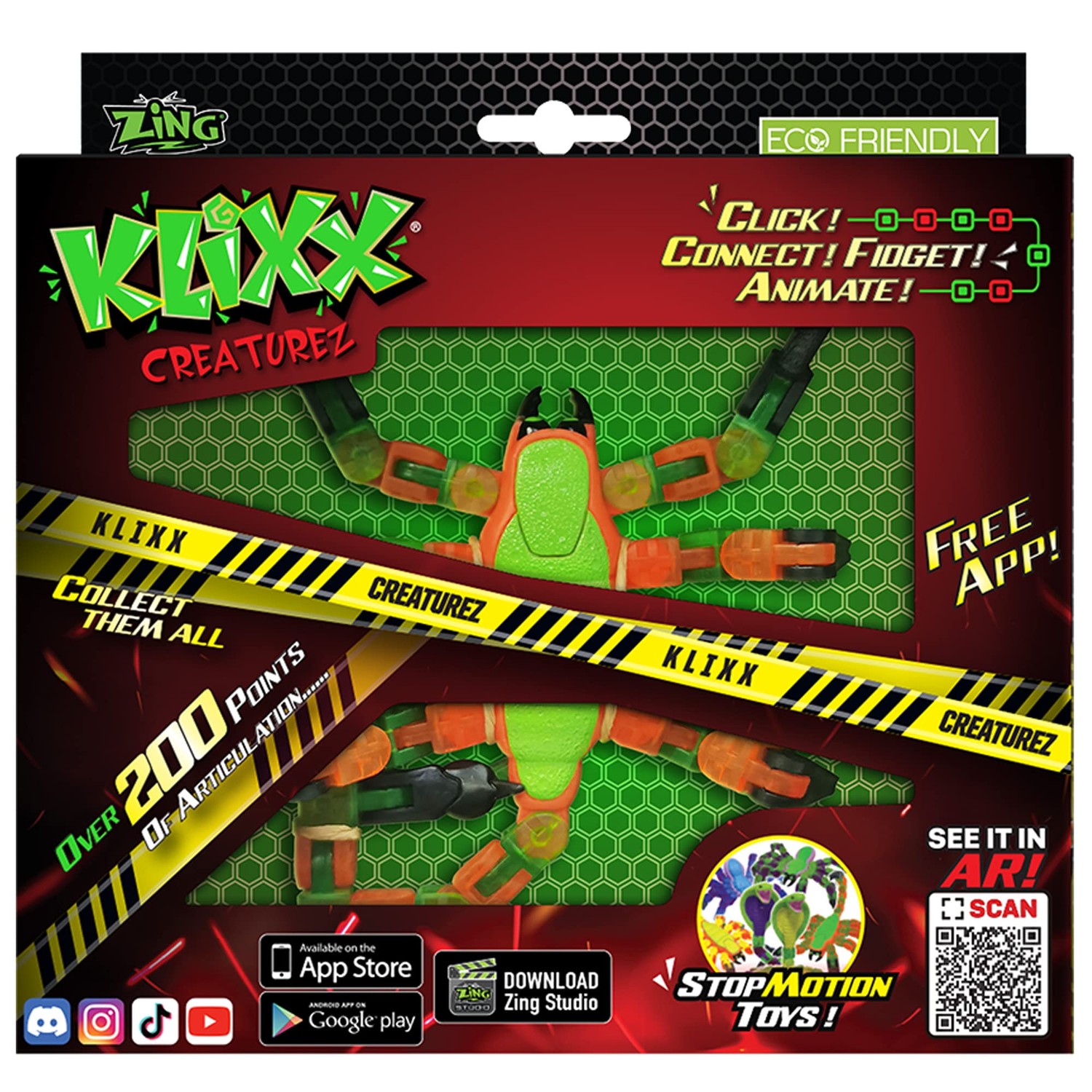 Zing KLiXX Scorpion Green – Stop Frame Animation and Fidget Toy with ...