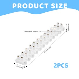 2PCS Clear Electrical Connector Blocks 12 Way 30A Chock Blocks Electrical Connector blocks for Connecting Wiring Cable Easy Attachment Holes Multiple Outlet Connecting