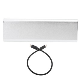 M.2 NVMe SSD Enclosure USB3.1 Gen2 Type C 10Gbps Aluminium Alloy Shell M.2 PCIE Hard Drive Enclosure with Data Cable Silver Hard Drive Case with C‑C Cable (Not Inclube Hard Disk)