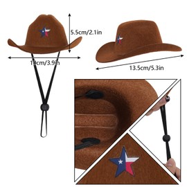 Haakong 4th of July Dog Outfit Patriotic Dog Cowboy Hat with Bandana Scarf Adjustable Pet Independence Day Costume Accessories for Small Dogs Cats Puppies