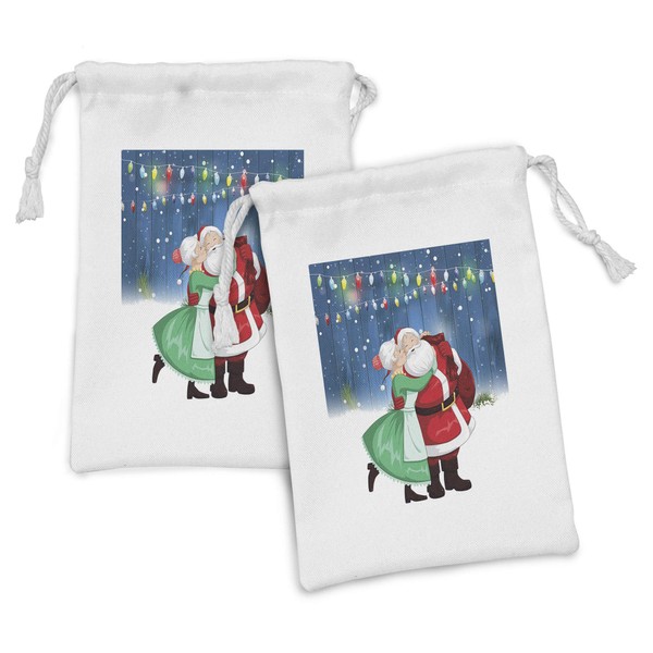 Ambesonne Western Fabric Pouch Set of 2, Traditional Cowboy Silhouette