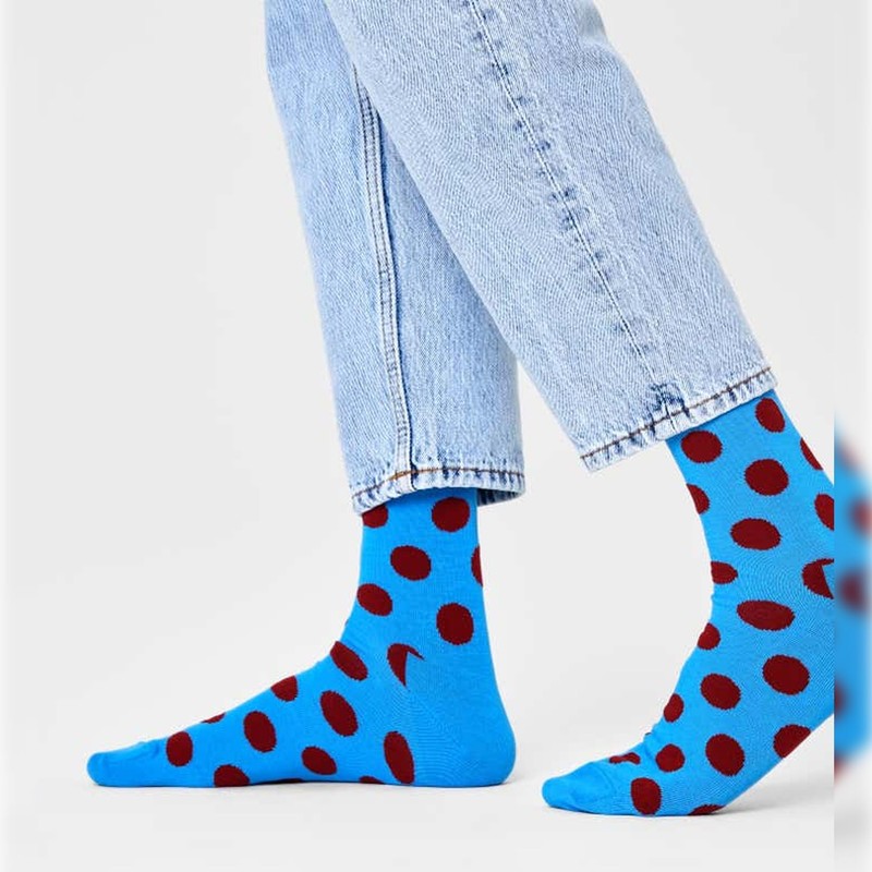 Happy Socks Unisex Large Dot Printed Socks, Colourful, UK 7-12,
