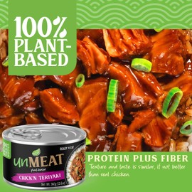 unMEAT Plant Based Meat | Easy to Prepare Plant Based Protein | Vegan Meat with Less Calories, Teriyaki Chicken, 12 pack