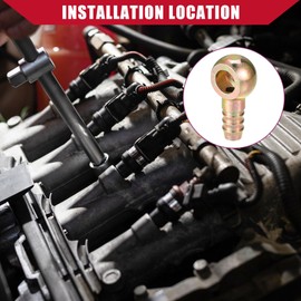 Hihaha Banjo Bolt Hose Barb Adapter / Inner Brake Fuel Line Adapter for Car Motorcycle / Durable Metal 14 mm ID 14 mm OD / Pack of 4 Bronze Tone