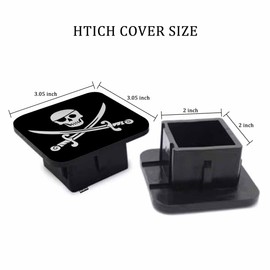 Beabes Trailer Hitch Cover for 2" Receivers Jolly Roger Pirate Flag, Skull with Crossed Bones Receiver Tube Hitch Plug Towing Hitch Covers Truck Hitch Accessories for Sedans Cars SUVs