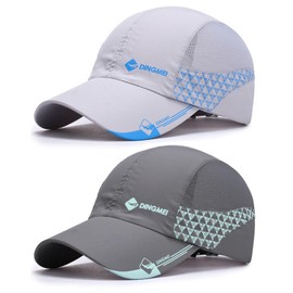 TAGVO Baseball Cap Men Women Pack of 2 Adjustable UV Protection Baseball Cap with Breathable Mesh, Sun Protection Quick Drying Baseball Cap Sports Cap for Running Fishing Beach Golf Tennis Cap, Light