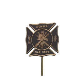 Bronze Premium Grave Marker, Fireman Firefighter Marker, Cemetery Memorial Flag Holder, Rememberance Plaque, Made in USA