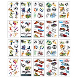 SuKeYuan 20 Pcs Football Temporary Tattoos Soccer Ball Tattoos Temporary Tattoo for Kids Boys World Cup Soccer Fake Tattoos