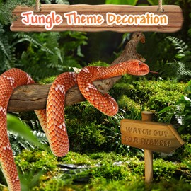 Anboor Giant Snake Stuffed Animals, 82.7 Inch Realistic Snake Plush Toy Long Stuffed Snake, Lifelike Snake Toy for Kids as Party Prank Props(Brown)