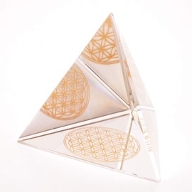 Luxury Handmade Crystal Flower of Life Triangle Pyramid Orgonite Original Purifying Healing