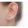 Earrings Sterling Silver Ear Climbers Long Curved Bar Studs