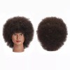 Training Head Cabeza De Maniqui Entrenamiento Cabello Natural Negro 25.4cm