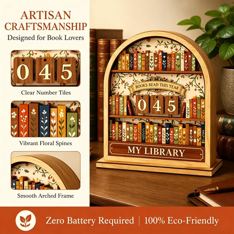 Books Read This Year Counter, 3D Book Reading Tracker Counter