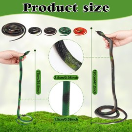 DOITEM 5 Pieces Rubber Snakes 120cm Fake Snake 75cm Plastic Snakes Realistic Snakes Multicolor Fake Snake for Garden Props to Keep Birds Away, Pranks