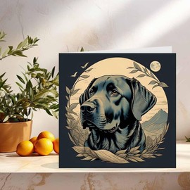 Black Labrador Greeting Card 145mm x 145mm Beautiful Labrador Dog Cards