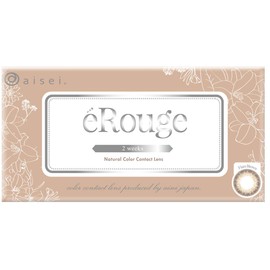 エルージュ(eRouge) 2weekカラコン / 1箱6枚入り　カラー：フレアブラウン(度数 0.00 / 度なし)