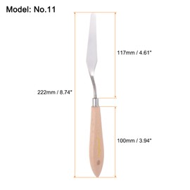 HARFINGTON No.11 Painting Palette Knife Stainless Steel Pointy Spatula Pallet Knife with Beech Wood Handle for Oil Acrylic Paint Canvas Mixing Spreading