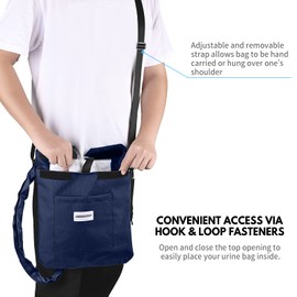 Urine Drainage Bag Holder with Catheter Pipe Cover, Adjustable Strap, Secure & Discreet, Easy Access, 2000ml - Blue