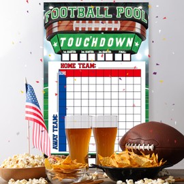 Gatherfun Football Pool Game Set - 17.9x28.3 in Pool Football Poster for Football Games & Tailgate Party| Football Party Supplies for Birthday Decorations