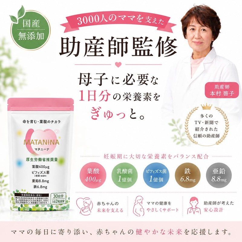 Folic Acid Supplement, Pregnancy (Supervised by a Midwife Who Supported