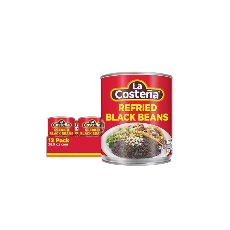 La Costeña Refried Black Beans - Ready-to-Eat Canned Refried Beans