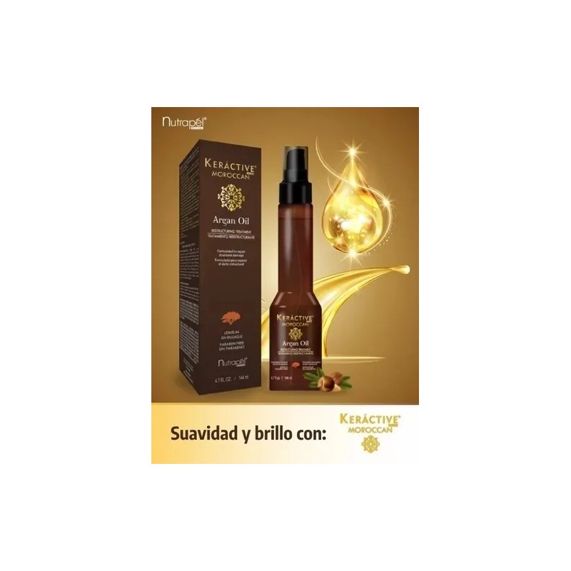 Nutrapel Moroccan Kit Restaura Cabello Argan Oil 3 Pzs