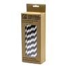 CTIGERS Black and White Striped Biodegradable Drinking Paper Straws for