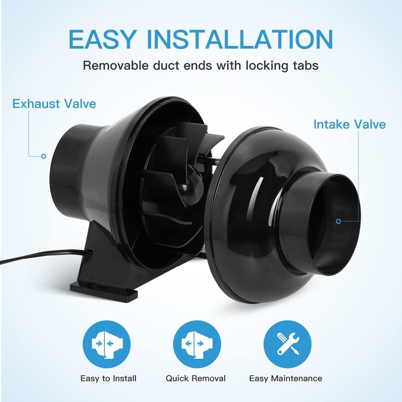 iPower 4 Inch 230 CFM Inline Ducting Ventilation Fan with