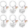 SUNSK Stainless Steel Bee Keychain/Sunflower Keychain/Rainbow Key Ring Keychain for
