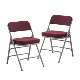 BOOSDEN Padded Folding Chair 2 Pack, Foldable Chair with Thick Cushion, Heavy Duty Metal Folding Chair for Outdoor & Indoor & Dining & Party, Red