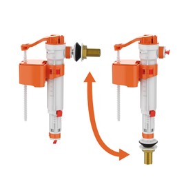Ibergrif M20521 Toilet Cistern Bottom Side Fill Valve Adjustable Telescopic Urinal Flush Valves Parts M13-17 (3/8") Plastic & Brass Multi Color