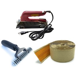 Zimpty ZY377 10in. 800-Watt Carpet Seaming Iron, Carpet Joining Tape - Super Heat Bond Seaming Red Stitch and Seaming Roller Spiked Star Grooming Carpet Pile Roller