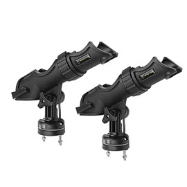 HITORHIKE Fishing Rod Holder Universal Fit Kit with Mount Allows for 360-degree Adjustment Kayak Fishing Boat Powerlock Rod Holder (Fishing Rold Holder x2+Basic Mount x2)