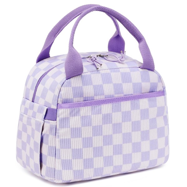 LEDAOU Insulated Lunch Box Corduroy Lunch Tote Bags Leakproof Cooler