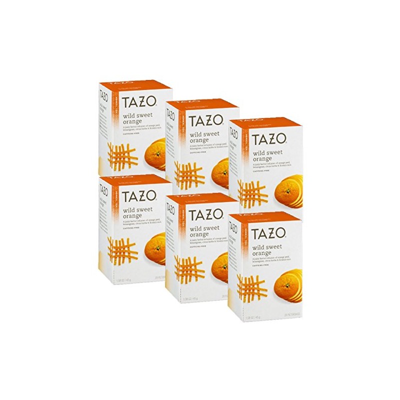 Tazo Wild Sweet Orange Herbal Tea, 20 ct (Pack of