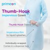 PrimeOn Impervious Medical Gown with Thumb Loops, Regular, Pack of