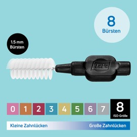 TePe Original Interdental Brushes Yellow 0.7 mm Pack of 8 (8 x 8 Brushes) 112290 Black 8