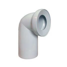 White WC Toilet Waste Water Pan Connector Soil Pipe 110mm 90 degree Elbow