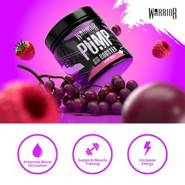 Warrior Pump Non Stim Pre-Workout Powder 225g – Nitric Oxide Supplement – Contains Citrulline Malate, Cyclic Dextrin for Energy, Focus, and Performance – 30 Servings (Blazin Berry)