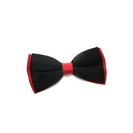 DQT New Plain Black & Red Mens Bow Tie