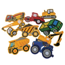 MAKSTORE 9pcs Patches for Kids, Iron on/Sew on DIY Patch, Engineering Car Embroidered Appliqué for Jacke Jean Shirt Bag (Engineering)