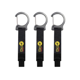 Wrap-It Storage Quick Clips - 10" (3-Pack) Black - Cord Straps with Clips for Hanging to Organize Garage Accessories and Hose Storage