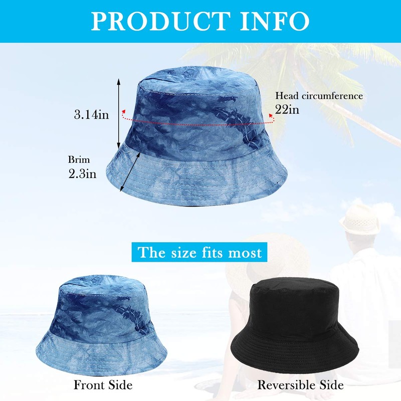 Keho Bucket Hats Women - Reversible Cotton Summer Beach Sun