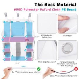 HHZ XL Hanging Diaper Caddy Organizer –Sturdy and Durable Baby Organizer – Diaper Stacker for Changing Table, Crib, Playard or Wall & Nursery Organization （White）